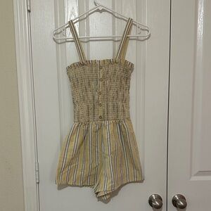 Yellow Striped Romper